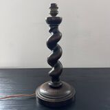 Turned wooden lamp base