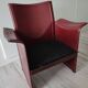 Bordeaux leather armchair by Tito Agnoli for Matteo Grassi, Italy