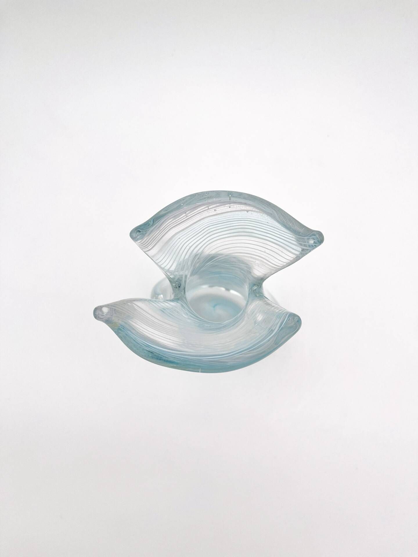Vase Sculpture Murano Zanfirico Filigree Sommerso Blue Pink White