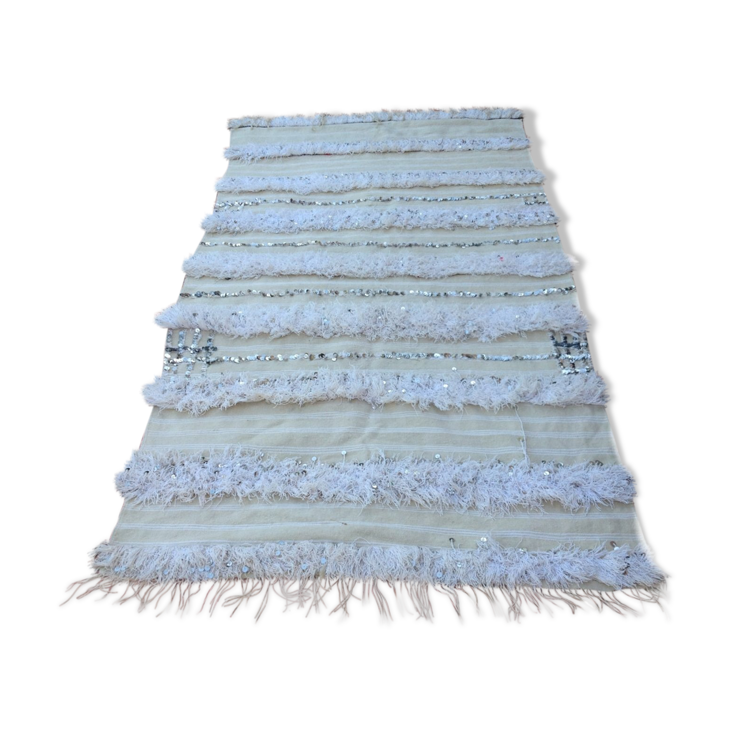 Carpet Moroccan vintage handira 216x95cm