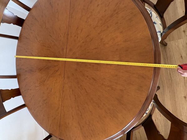 Table diner Grange vintage 1970s Ronde extensible 1,4-1,9m - avec 6 chaises