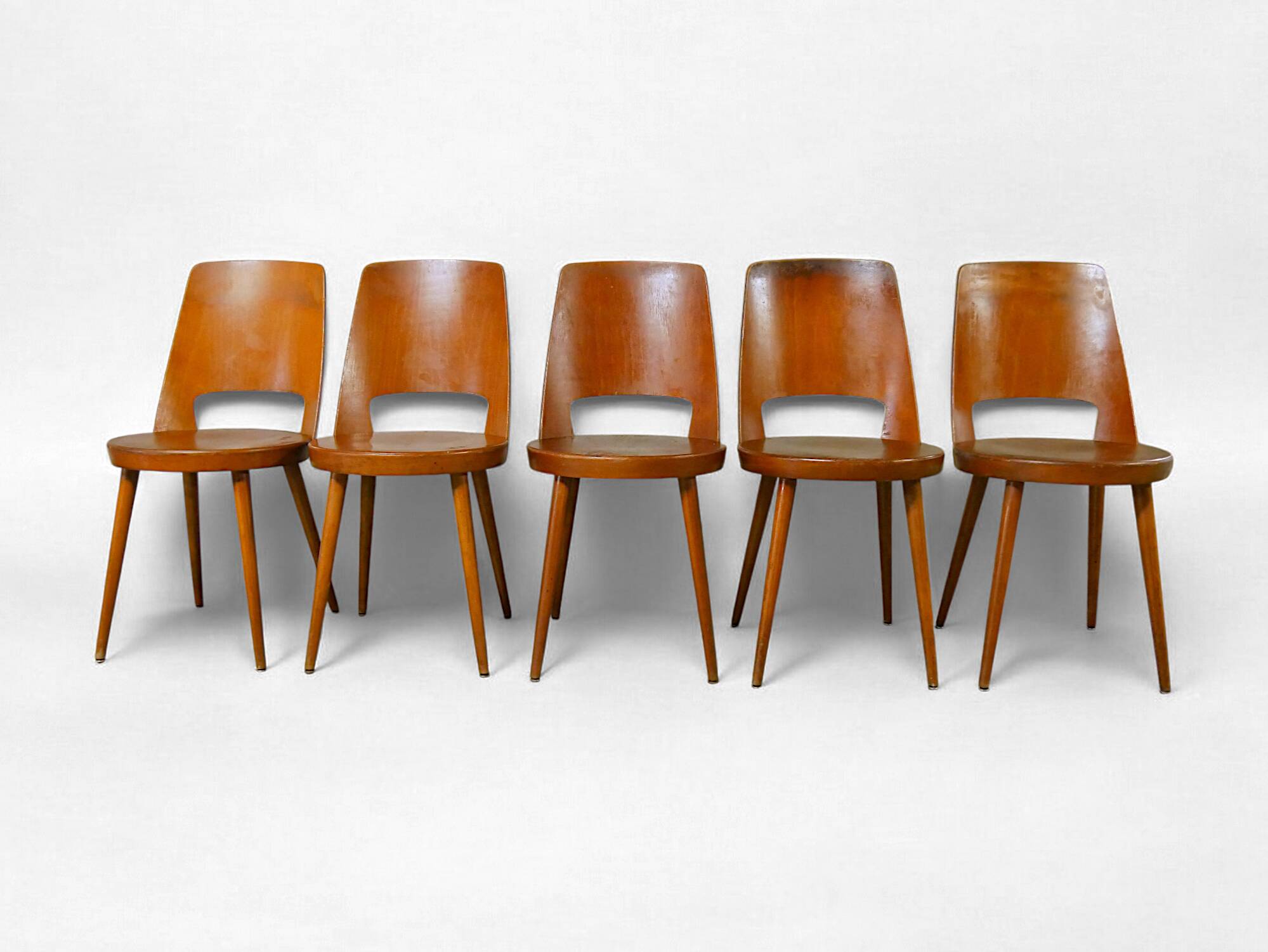 5 chaises Baumann Mondor, 1950-1960