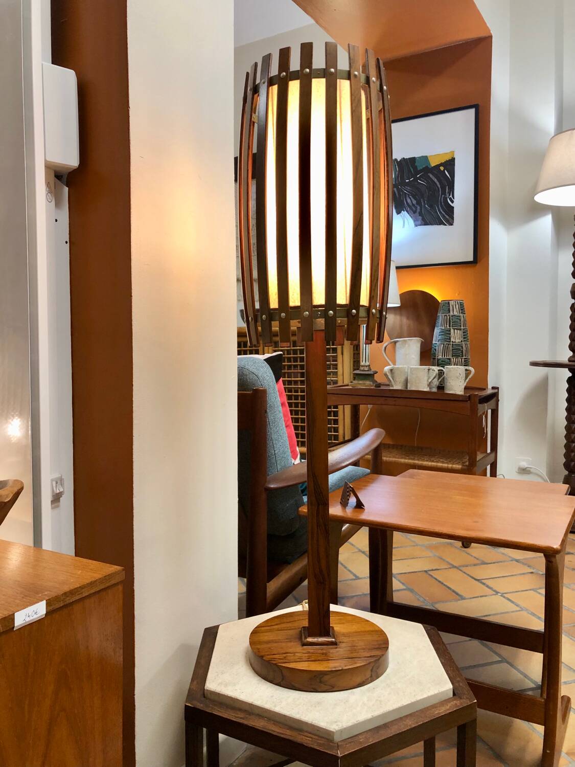 Rosewood floor lamp