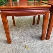 Set of 5 Chinese Ming chairs in solid rosewood – Engraved Shou pattern 70