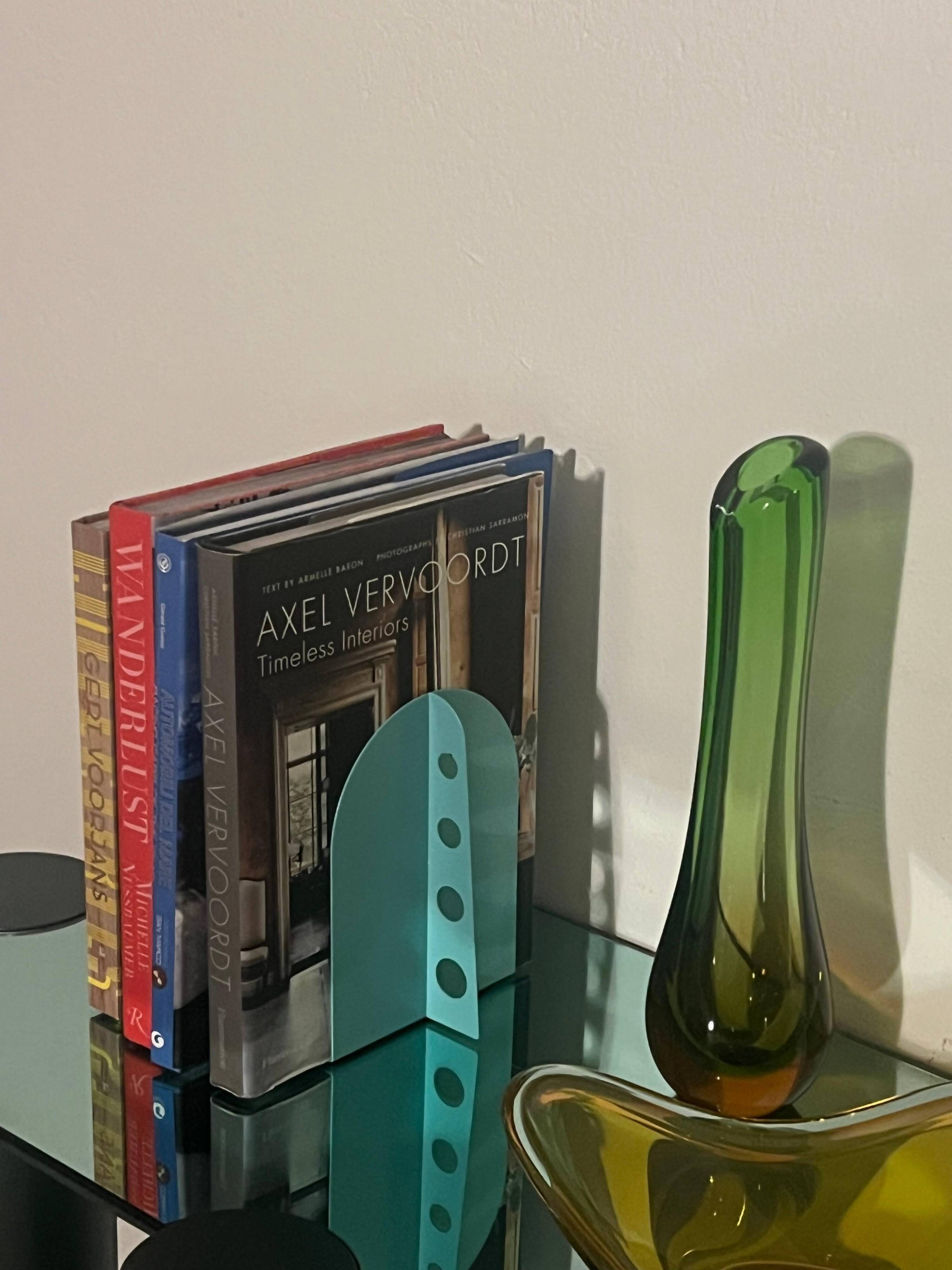 Vintage Big, Tall and Heavy Murano Vase in Green and Orange "Sommerso" Glass