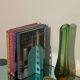 Vintage Big, Tall and Heavy Murano Vase in Green and Orange "Sommerso" Glass
