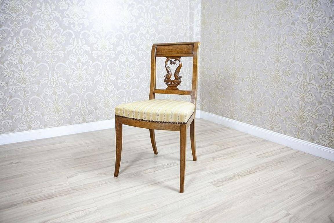 Set of 2 Ash Chairs in White Upholstery, 1950s