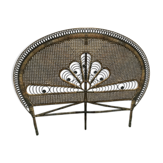 Peacock rattan bedhead
