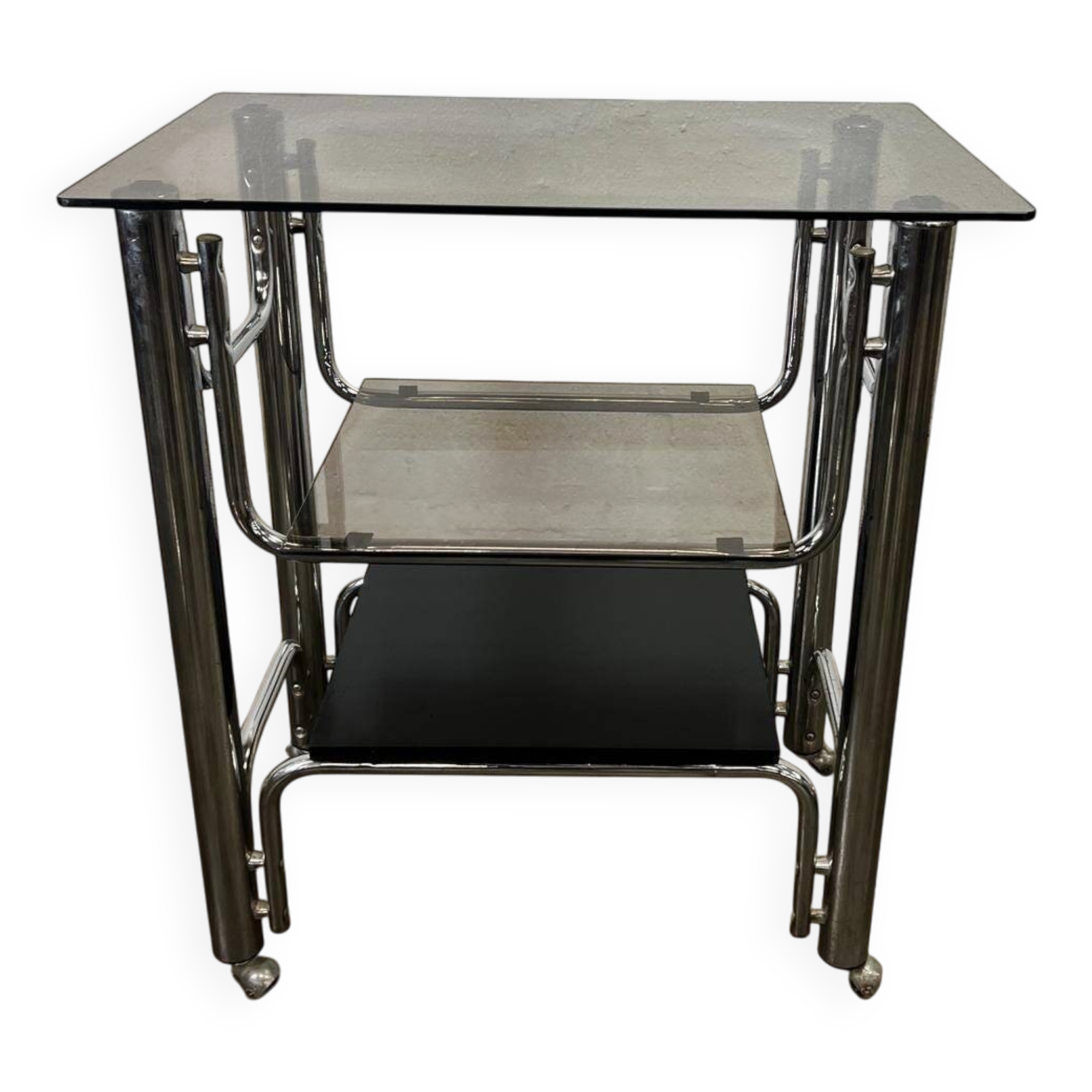 Meuble étagère vintage chromé / meuble audio / meuble TV