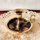 Hand candle holder brass partitioned floral decoration