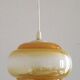 French vintage amber & white pearlized glass hanging ceiling light 4479