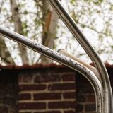 Vintage parrot, 1970s, in chrome metal.