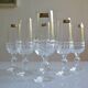 6 champagne flutes in Bohemian crystal Czechoslovakia