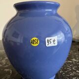 Vase en céramique émaillée bleue