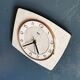 Vintage formica clock silent rectangular wall clock "Flash gray white"