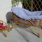 Cradle rattan basket