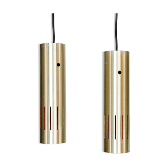 Pair of pendant lights "Trombone" by Jo Hammerborg for Fog & Mørup. Denmark 1960s