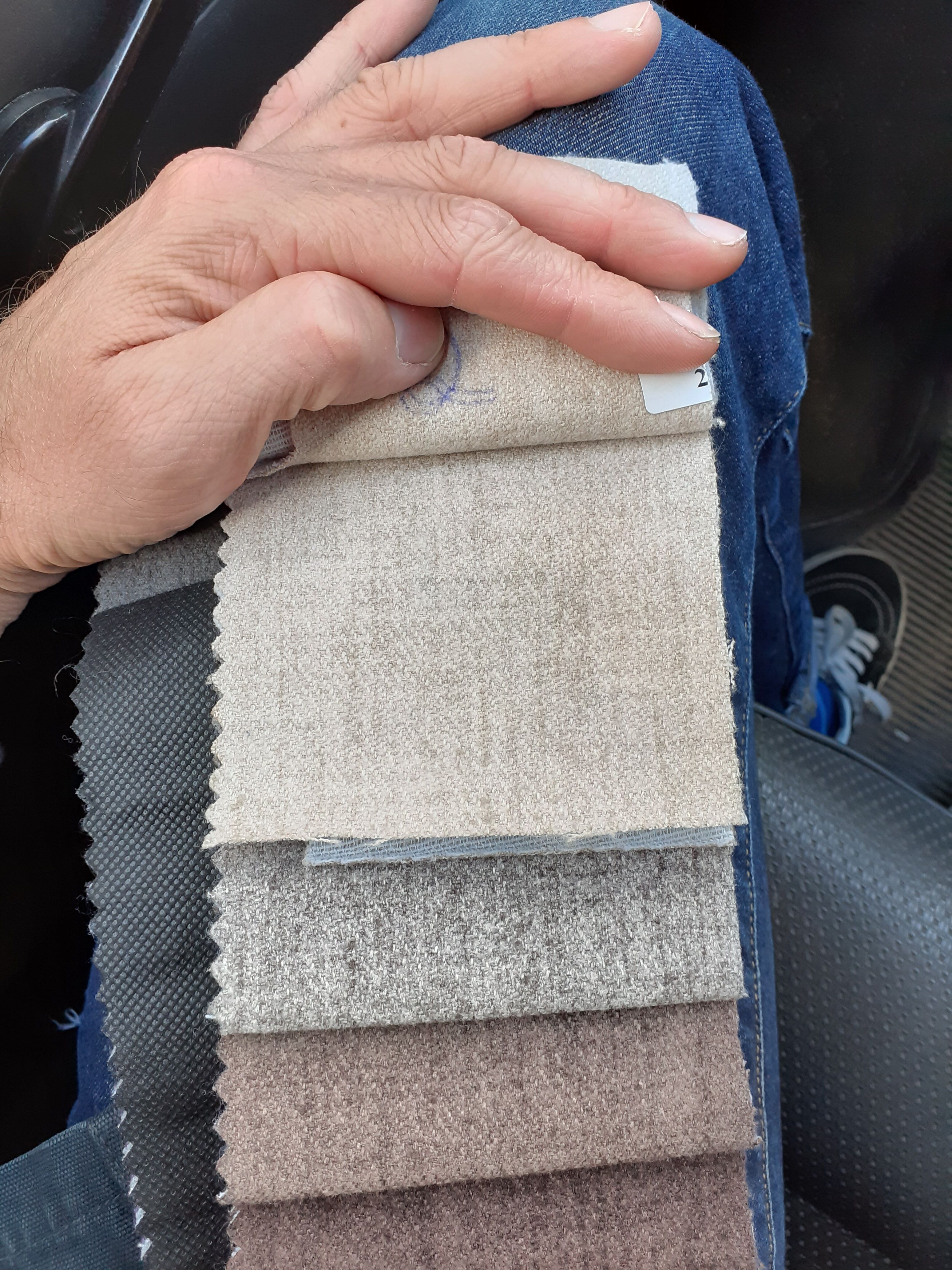 Togo beige wool bench by Michel Ducaroy