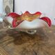 Murano glass bowl – Millefiori & red rim – 26 cm