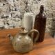Breton stoneware teapot / vintage glazed ceramic pottery