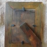 Frame in varnished wood and brass to pose for photo 4" x 6", 10 x 15 cm, glass, and support.