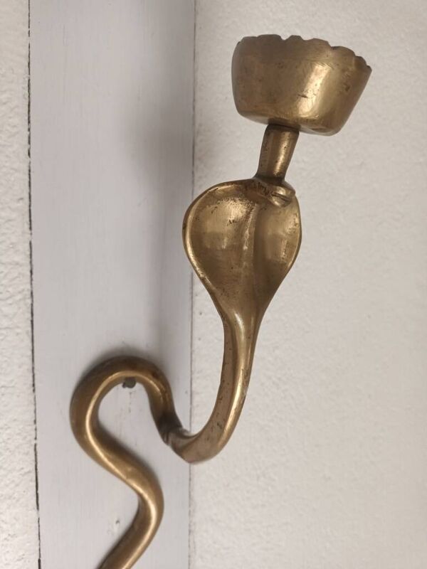 Applique murale bougeoir en bronze cobra