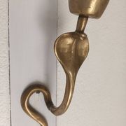 Bronze cobra candle holder wall sconce