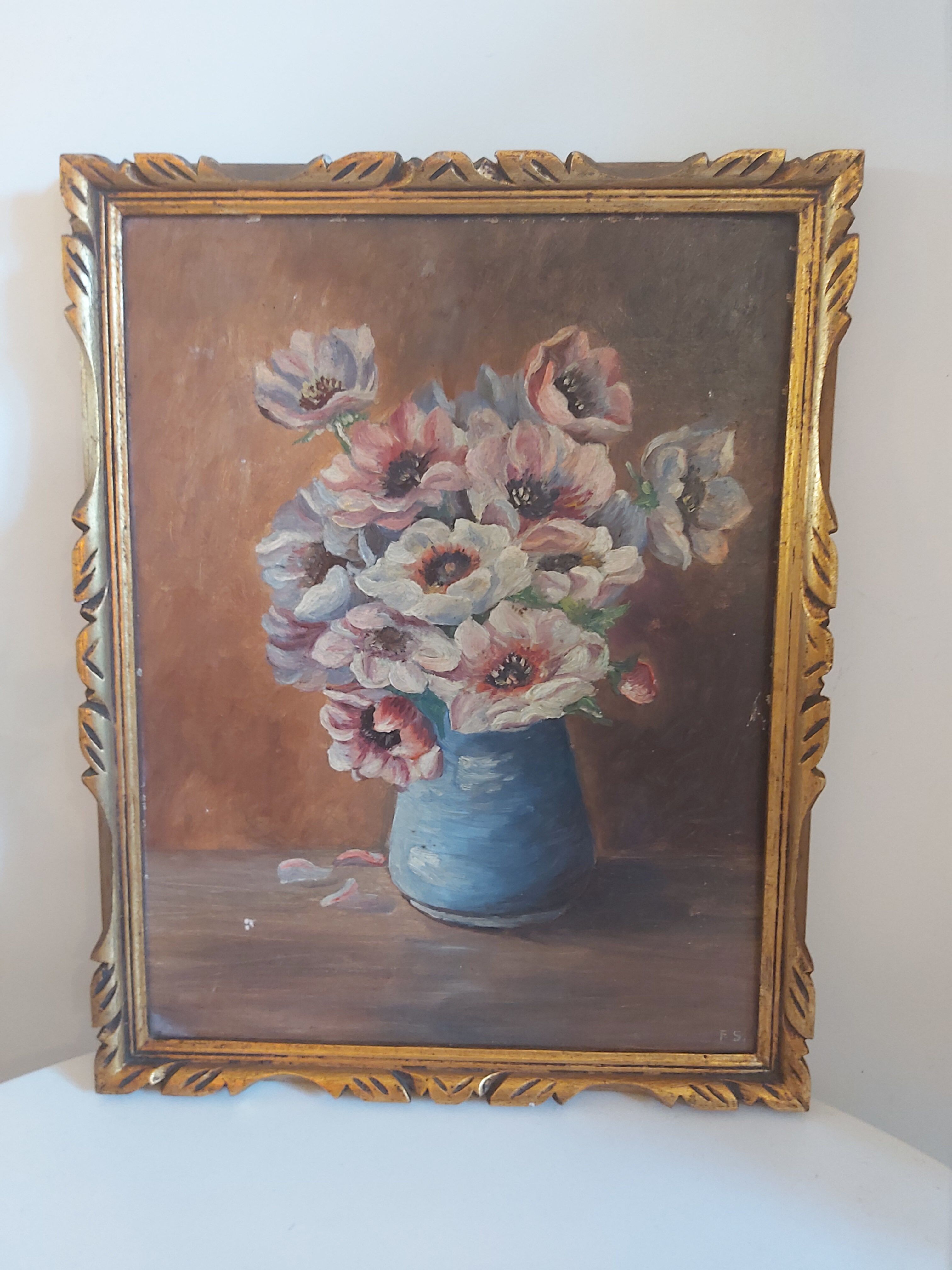 Huile sur carton vintage