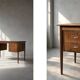 Bureau vintage scandinave moderne en teck des années 1960 avec tiroirs.