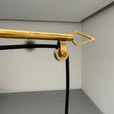Antique Italian design Stilnovo brass and vintage metal gallows lamp