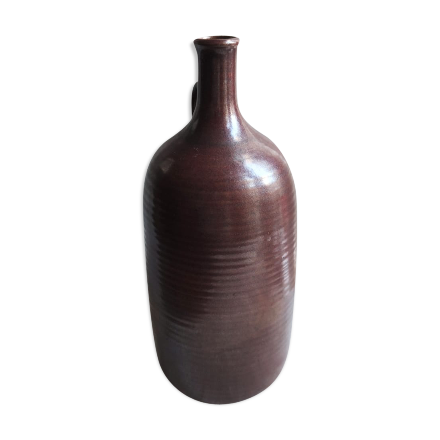 Large burgundy jar