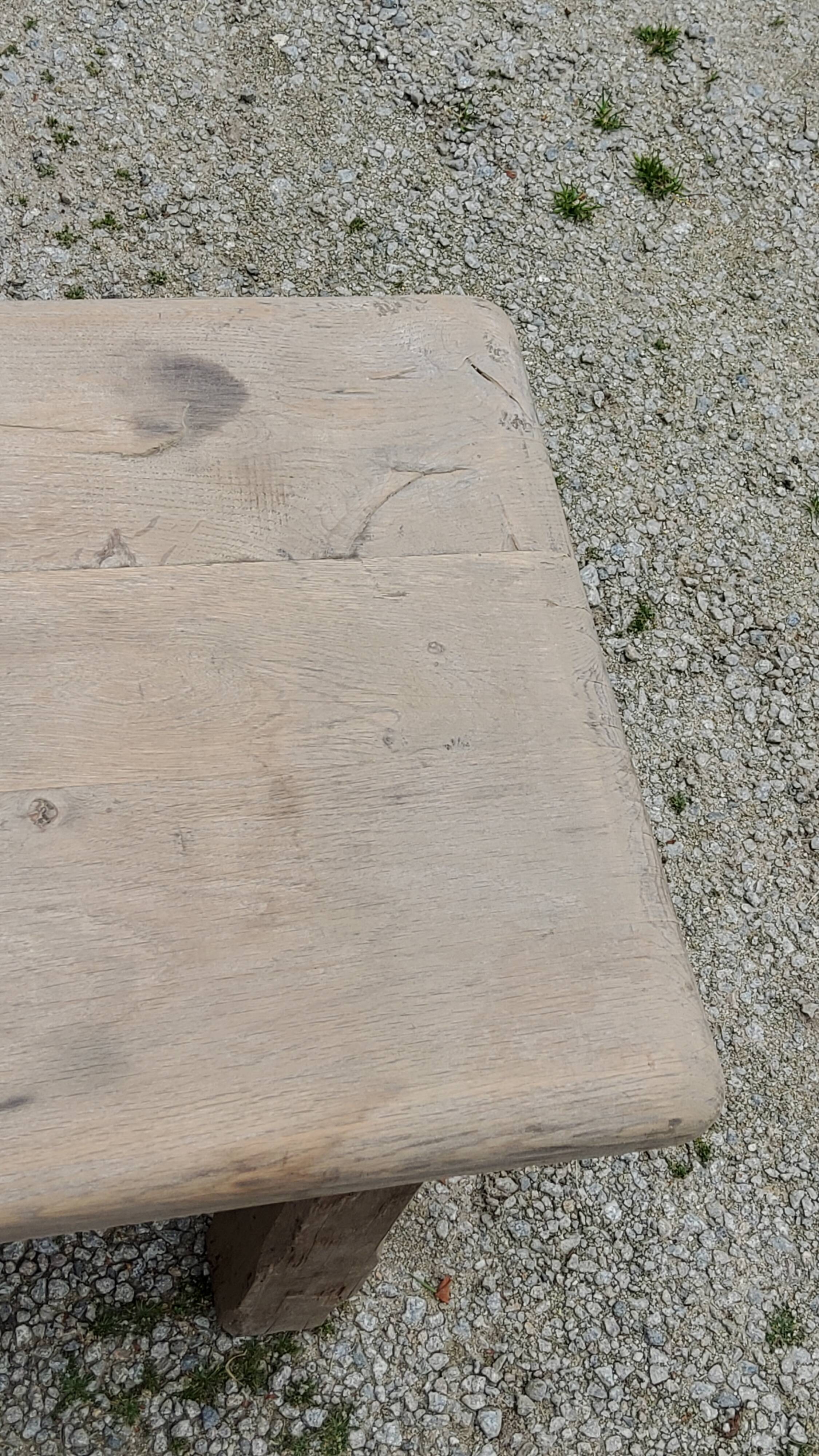 Old brutalist oak farmhouse coffee table