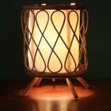 Lampe d’appoint en rotin, France, années 1960