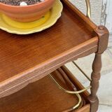 Vintage wood and brass dessert and tray