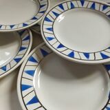 9 dessert plates Hamage & Moulin des Loups, Etoile bleu model