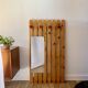 portemanteau vestiaire miroir en pin blond années 70-80