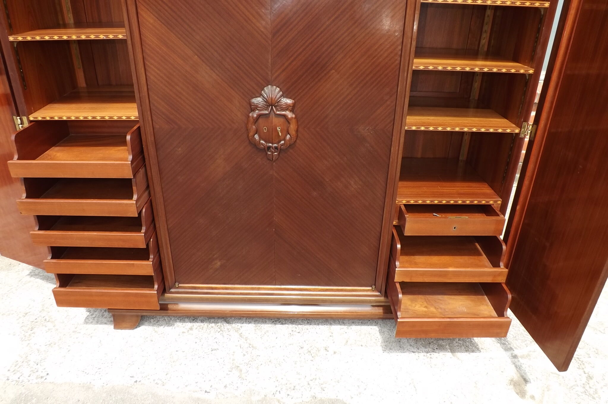 Mahogany wardrobe by Gaston Poisson art deco 1930