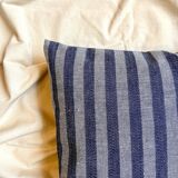 Coussin en jeans rayé 40 cm