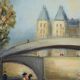 Michel Pabois : Paris, vue sur la Conciergerie depuis les quais, huile sur toile originale signée