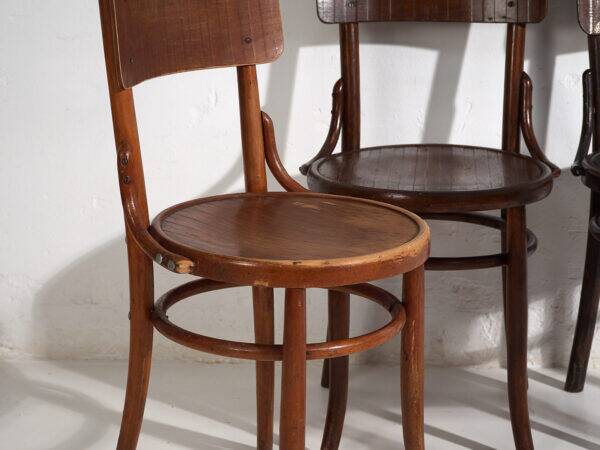 Antique bentwood dining chairs (circa 1920). Set of 4