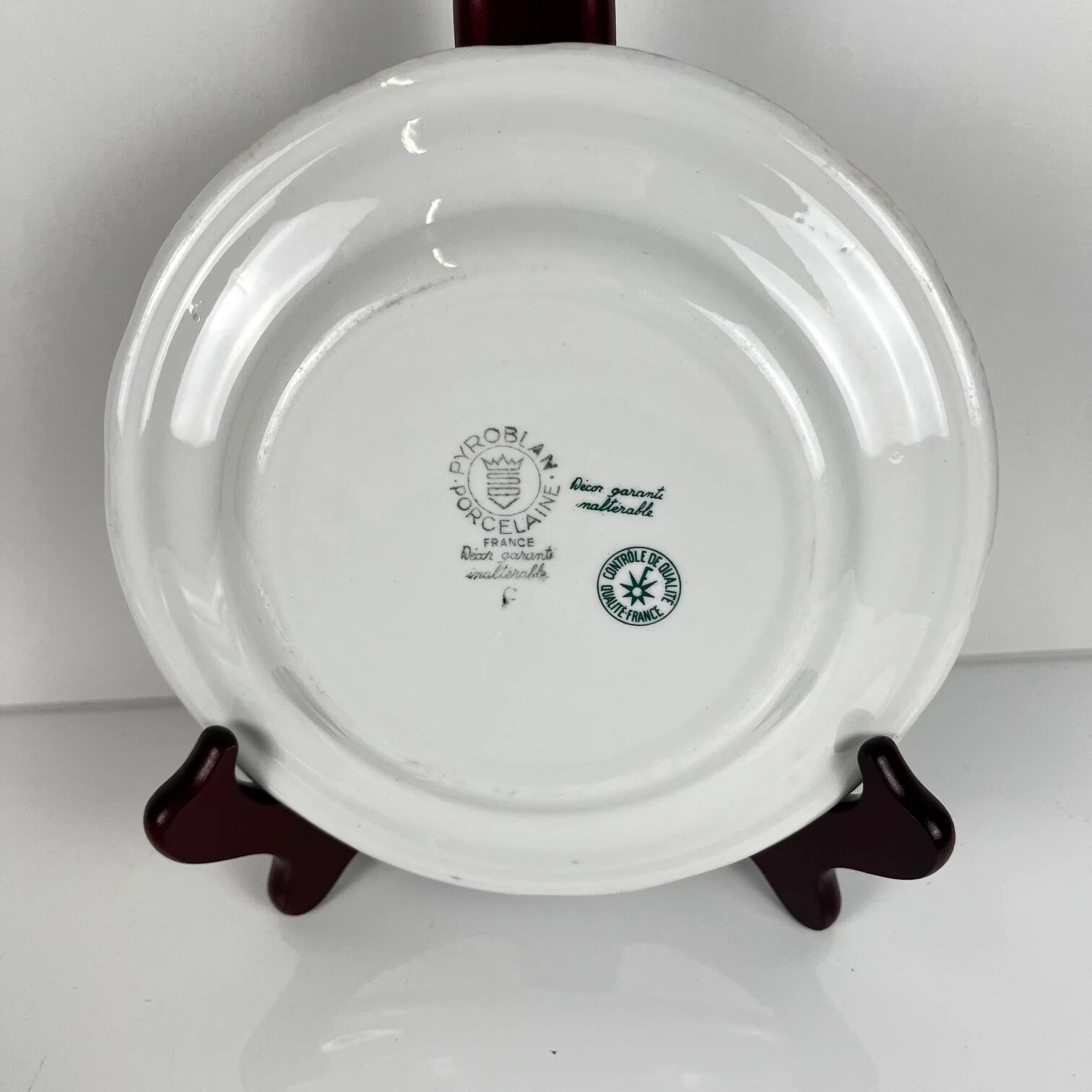 Set de 4 assiettes à dessert "Agreste", Sarreguemines, fin XXe, Pyroblan