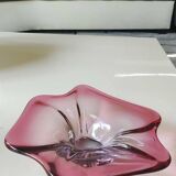 Vide poche forme florale libre. Aux tons roses. Style Murano. Diam 24 cm