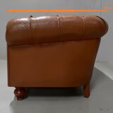 Canapé Chesterfield capitonné, en cuir – fin XIXe