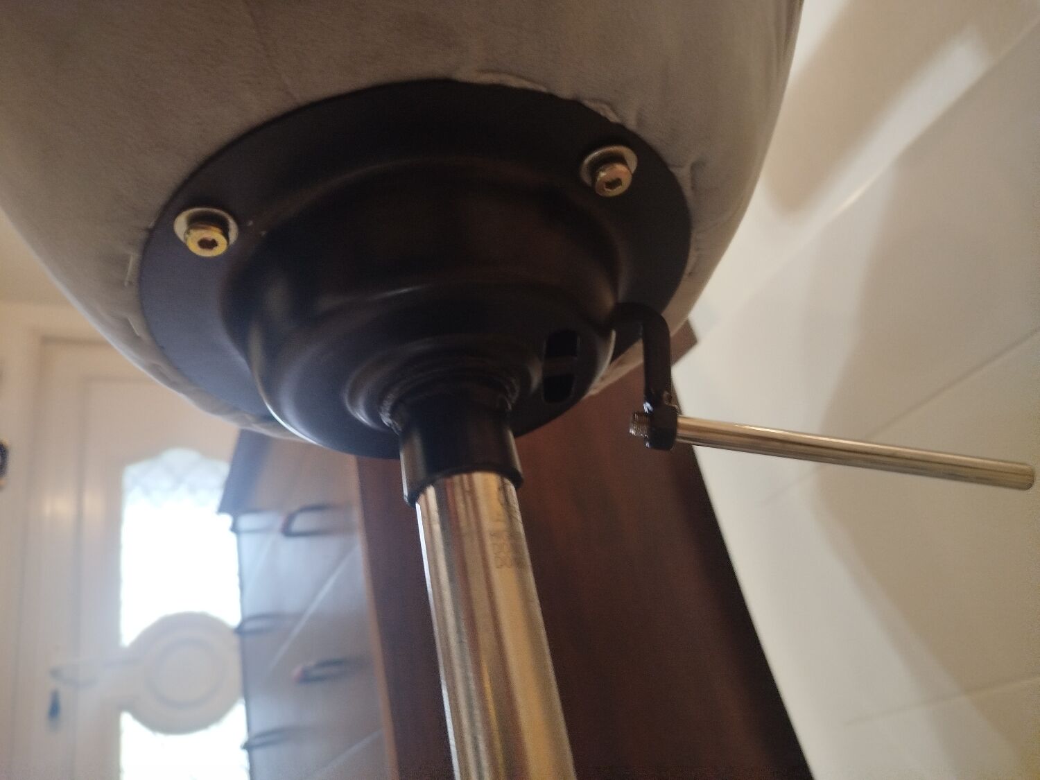 Space Age stool reupholstered, 70s-80s.