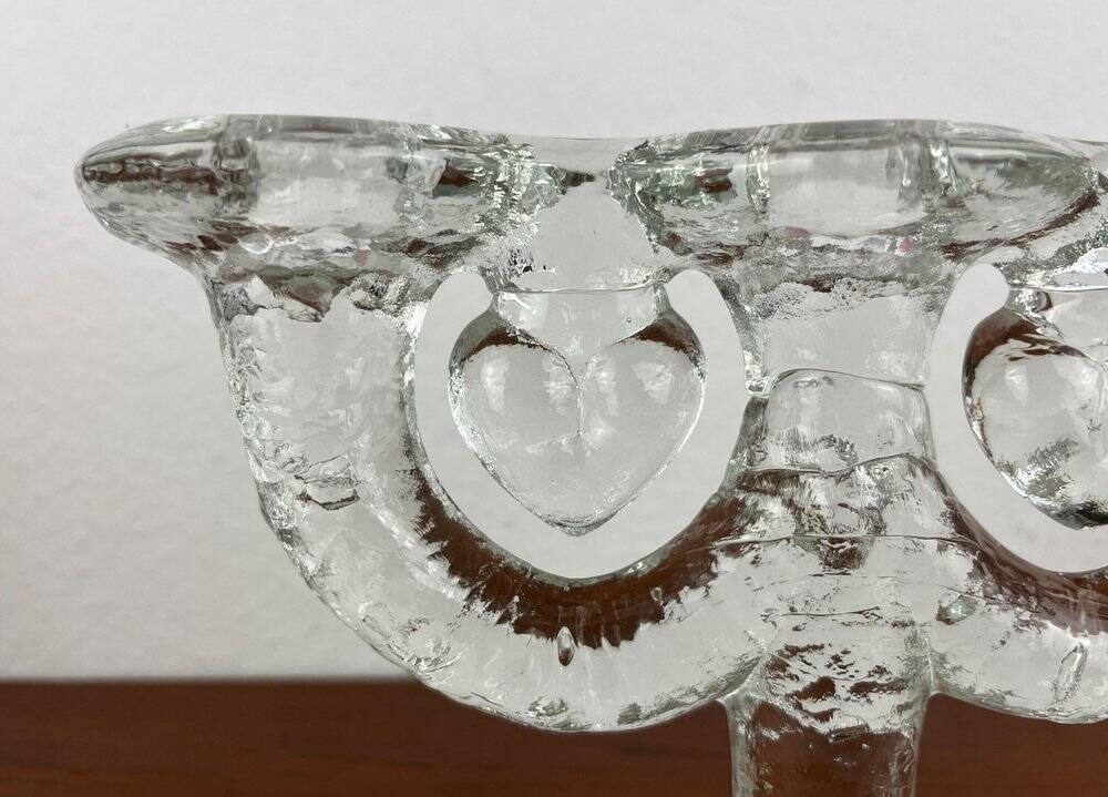 Vintage Swedish glass candlestick from Pukeberg, 1970s