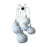 Grand Lustre Cascade, Globes Opaline Chrome, Years 70