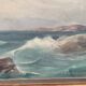 Huile de paysage marin vintage sur carton, signée par Karl Gustav Holmberg 1960