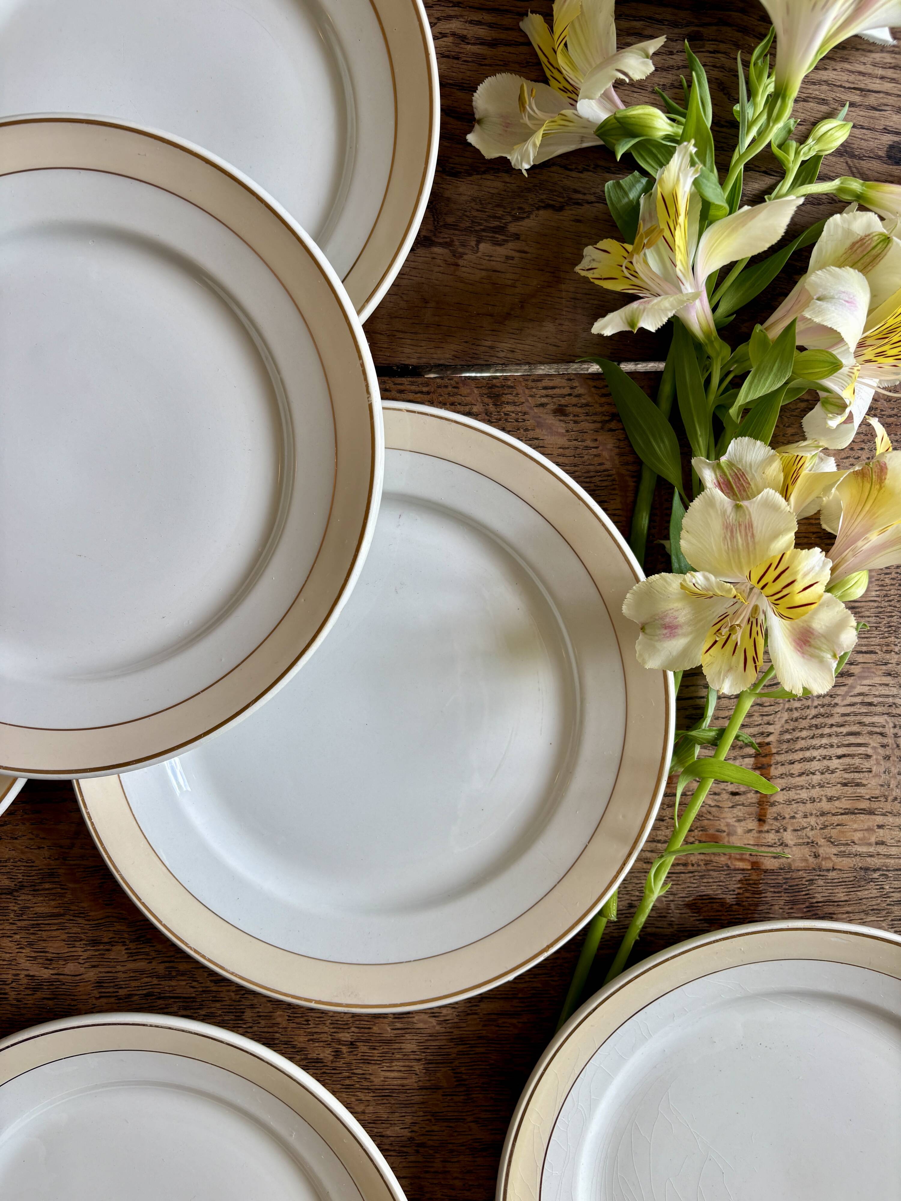Set of 10 antique dessert plates - Auteuil from Lunéville