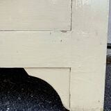 Antique painted wooden bonnet maker