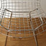 4 chrome Bertoia chairs with cushion